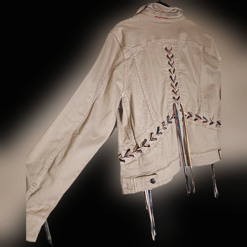 Stylish Cream Jacket with Unique Detailing